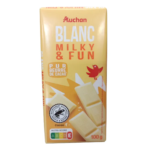 Zdjęcie produktu: Auchan - marka własna - Czekolada biała Milky&Fun 100 g