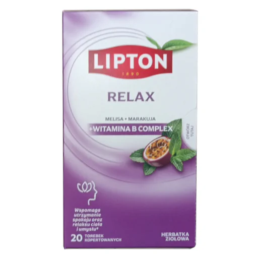 Zdjęcie produktu: LIPTON Herbatka ziołowa relax - melisa i marakuja (20 torebek) 38 g