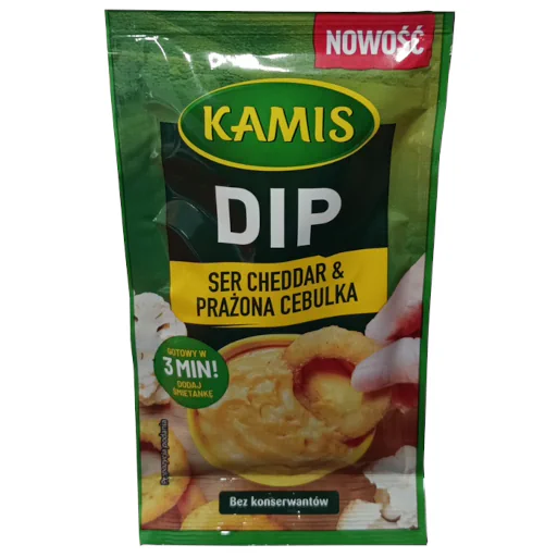 Zdjęcie produktu: KAMIS Dip ser cheddar i prażona cebulka 20 g