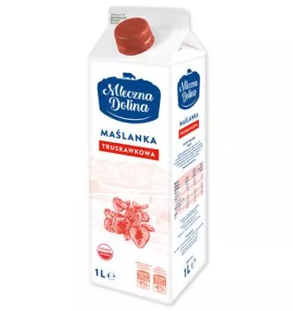 Zdjęcie produktu: Maślanka Truskawkowa 1L - MLECZNA DOLINA