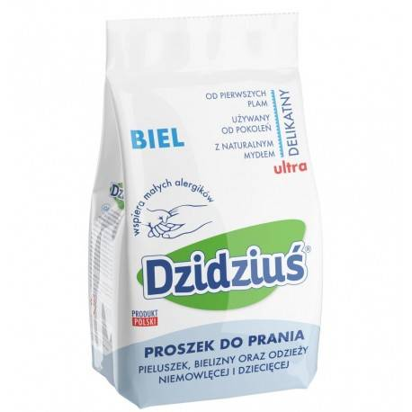Zdjęcie produktu: DZIDZIUŚ Proszek do prania pieluszek bielizny, odzieży niemowlęcej BIEL, 1,5 kg