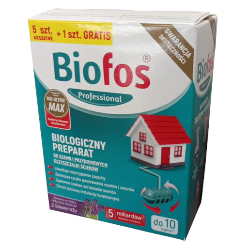 Zdjęcie produktu: Biofos - Biologiczny preparat do szamb i przydomowych oczyszczalni ścieków 6 sztuk
