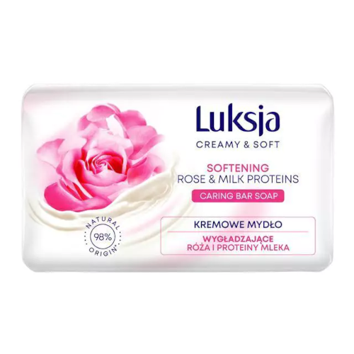 Zdjęcie produktu: Luksja Creamy & Soft Kremowe mydło wygładzające róża i proteiny mleka 90 g