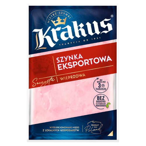 Zdjęcie produktu: Krakus Szynka eksportowa 120 g (6 plastrów)