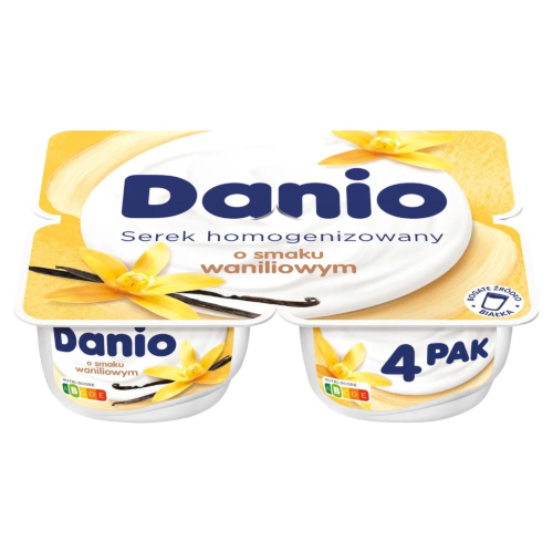 Zdjęcie produktu: DANIO Serek homogenizowany o smaku waniliowym (4 x 130 g) 520 g