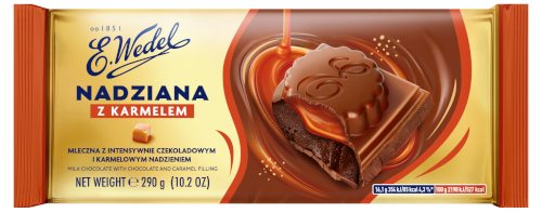 Zdjęcie produktu: E.Wedel - Czekolada Nadziana Mleczna z intensywnie czekoladowo-karmelowym nadzieniem 290 g