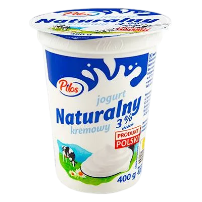 Zdjęcie produktu: Pilos - jogurt naturalny, kremowy 3% 400g