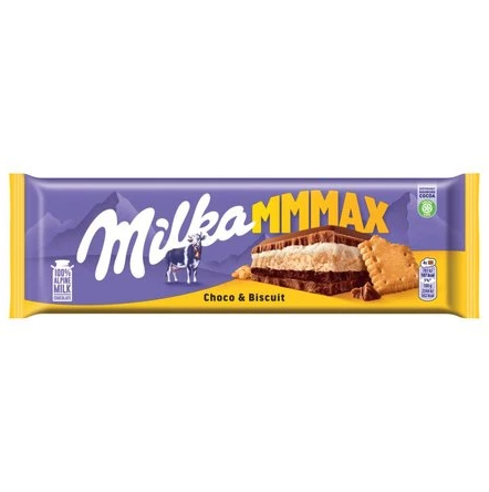 Zdjęcie produktu: MILKA MMMAX CZEKOLADA MLECZNA Z HERBATNIKIEM I NADZIENIEM KAKAOWYM 300 G